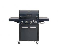 DKB 20.300.00 HUDSON 284 BS mit Seitenkocher Gasgrill / Grillstation, 135 x 51.6 x 115.8 cm, blau / grau