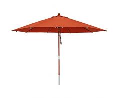 anndora 30001 Sonnenschirm, terracotta, 300 cm rund, Gestell Holz, Bespannung Polyester, 9.5 kg