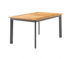 Sieger 687/G Gartentisch mit Aluminium-Gestell und Platte aus Plantagen-Teakholz, eisengrau