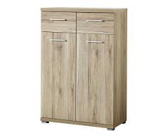 Germania 3190-177 Schuhschrank GW-Top in Sanremo-Eiche-Nachbildung, 74 x 110 x 37 cm (BxHxT)