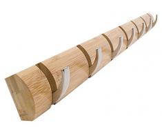 Bamboo World JP150319-7 Garderobenleiste, Bambus, natur, 86,8 x 6 x 2,7 cm