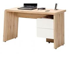Jahnke CU-CULTURE C 130 Weiss/Sanremo EI hell Schreibtisch, E1-Holzwerkstoffplatten, beschichtet, 130 x 50 x 75 cm