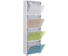 Germania 3262-84 Schuhschrank (Korpus) mit 4 Metallschuhkörben Colorado in WeiÃ, 53 x 174 x 30 cm (BxHxT)