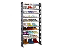 iKayaa 10 Ebenen Schuhregal, Schuhablage für 40 Paar Schuhe, 158 x 65 x 30 cm