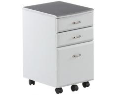 hjh OFFICE 673801 Rollcontainer EKON silber, inkl. 3 Schübe, grundsolide Verarbeitung, optimal für Schreibtisch, Büromöbel, Schreibtisch Container, Rollkontainer Büro, Rollkontainer mit Schubladen