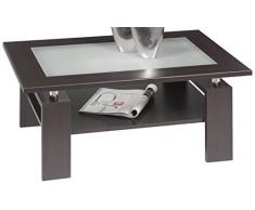 Alfa-Tische M1500 Couchtisch Malaga, Eiche Milano Dekor mit Milchglaseinlage, 100 x 65 cm