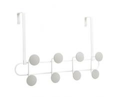 Umbra 318248-910 Yook stylische Tür-/ Wandgarderobe, Türhalterung abnehmbar mit 8 Haken, weià / grau