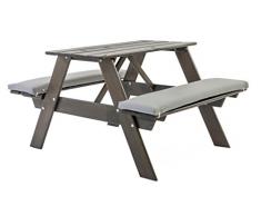 Ambientehome Kinder Picknickbank Garnitur Spielbank Spieltisch Bank VISBY, Taupegrau