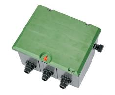 Gardena 1255-20 Ventilbox V3, für 3 Ventile 9V/24V, Einbau unterirdisch, Kabelanschlussbox wassergeschützt, Deckel mit Kindersicherrung (Gewinde: 1-Außengewinde, Deckel Farbe: Grün)