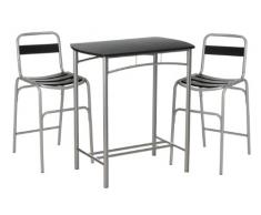 Premier Housewares Bartisch und Barhocker 3-teilig schwarz