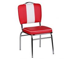 Wohnling WL1.715 Esszimmerstuhl American Diner 50-er Jahre Retro, rot / weiÃ