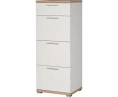 Germania 3203-178 Kommode GW-Top in WeiÃ/Absetzung Sonoma-Eiche-Nachbildung, 48 x 120 x 40 cm (BxHxT)