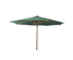 Siena Garden Sonnenschirm, Holzgestell Teakoptik, Durchmesser 350 cm, Bezug Polyester grün
