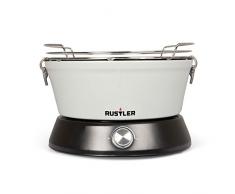 Rustler RS-0852 Holzkohlegrill mit Belüftung und Tragetasche, silber, 36 x 36 x 23 cm