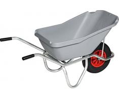 Schwarz Transportgeräte Schubkarre Gärtnertraum Wanne Polypropylen, Rahmen Aluminium Handtransportgeräte, grau, 133 x 58.5 x 62 cm
