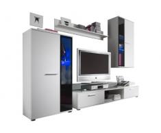 trendteam SA94702 Wohnwand Wohnzimmerschrank weiss, BxHxT 241 x 180 x 40 cm