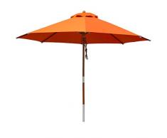 anndora 350014 Sonnenschirm, mandarine, 350 cm rund, Gestell Holz, Bespannung Polyester, 13.5 kg