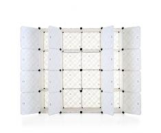 iKayaa DIY Kleiderschrank Regalsystem Steckregal Schrank für Kleidung Schuhe Spielzeug und Bücher 147 x 47 x 147 cm