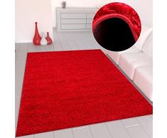 Prime Shaggy Farbe Rot Teppich Hochflor Langflor Teppiche Modern für Wohnzimmer Schlafzimmer - VIMODA, MaÃe:200 cm Quadrat