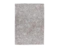 Lalee 347193141 Hochwertiger und handgemachter Designer Hochflor Shaggy Teppich, 120 x 170 cm, silber