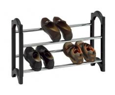 WENKO 4388400100 Schuhregal Flexiplus - ausziehbar, für 10 Paar Schuhe, verchromtes Metall, 61.5 x 43 x 18.5 cm, Chrom
