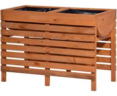 dobar 58150FSCe Dekoratives Hochbeet aus Holz (Kiefer): Tischbeet Bausatz, für Gemüse, Kräuter, Blumen, Beet flexibel platzierbar in Garten, Terasse, Balkon, 100 x 50 x 71 cm - Pflanzbeet Hochbeet