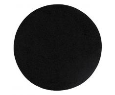 misento 292180 Hochflorteppich Shaggy, 100 cm rund, schwarz