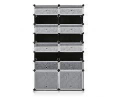 iKayaa 8 Schicht Schuhschrank Schuhregal DIY Regalsystem Garderobenschrank Schuhständer 95 x 37 x 160 cm