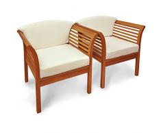 Indoba 2x Gartenstuhl, Samoa - Serie Samoa, braun, 71 x 62 x 73 cm, IND-70107-ST
