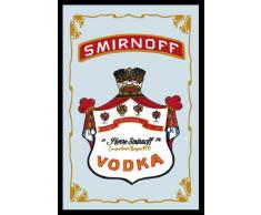 Empireposter - Smirnoff - Vodka - GröÃe (cm), ca. 20x30 - Bedruckter Spiegel Bedruckter Wandspiegel mit schwarzem Kunststoffrahmen in Holzoptik