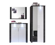 trendteam XP91210 Garderobe Garderoben Set 3-teilig Esche grau Nachbildung, Fronten weià Nachbildung, BxHxT 178x184x38 cm