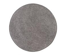 misento 292193 Hochflorteppich Shaggy, 133 cm rund, grau / braun