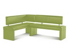 SAM 44224886 Eckbank, Recyceltes Leder, Zitrone grün, 195 x 152 x 86 cm