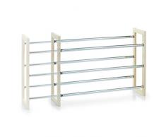 Zeller 13110 Schuhregal, ausziehbar, 63,5-116,8 x 17,8 x 45,7 cm, metall verchromt / holz
