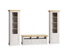 Steens Furniture 7317001288001F Wohnkombination Monaco Kiefer massiv, weià lasiert