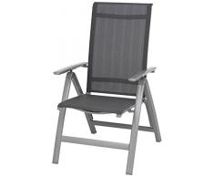 Siena Garden 255009 Klappsessel London Aluminium-Gestell graphit Ranotex®-Gewebe 2*2 grau Rücken mehrfach verstellbar
