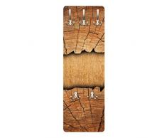 Apalis 79044 Wandgarderobe Holzstruktur | Design Garderobe Garderobenpaneel Kleiderhaken Flurgarderobe Hakenleiste Holz Standgarderobe Hängegarderobe | 139x46cm