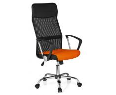 hjh OFFICE 685339 Bürostuhl, Chefsessel Orion Net Netzstoff, orange / schwarz / chrom