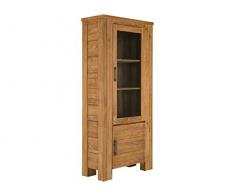 massivum Vitrine Aro 91x200x42 cm Teak natur gebeizt