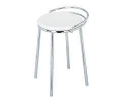 Nicol 1424600 Badhocker Pascal mit Lehne, Sitzhocker Design: Enthoven Accociates, geprüfte Sicherheit TÃV-zertifiziert, Metall, chrom/weiÃ, 37.5 x 37.5 x 51.0 cm