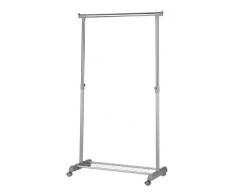 Premier Housewares Kleiderstange mit Schuhregal und Rädern Chrom/grau