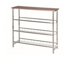 HAKU Möbel 44238 Schuhregal 86 x 28 x 81 cm, chrom / nuÃbaum