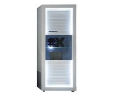 trendteam SL03201 Vitrine Wohnzimmerschrank weiss Hochglanz, BxHxT 60x156x41 cm
