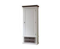 BFK Möbel Collection Cabana Dielenschrank Holz weià 45.5x80x200.5 cm
