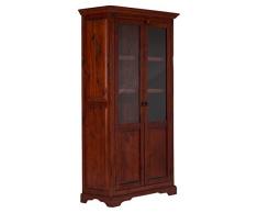 massivum Vitrine Catana 105x195x47 cm Pinie braun gebeizt und lackiert