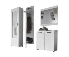 trendteam SN91101 Garderoben Set Garderobe 4-teilig weiss Hochglanz, BxHxT 196x201x38 cm