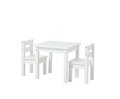 Hoppekids MADS Kindertisch und 2x Stühle, teilmassiv, Holz, weiÃ, 55 x 50 x 47 cm