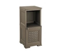 Tontarelli 8085571909 Badezimmerschrank/ Nachttisch, Tür mit Ãffnungen, Kunststoff, Schokoladenbraun