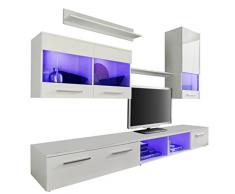 trendteam 1563-001-01 Wohnwand Weià Glanz, BxHxT 250x180x44 cm