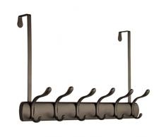 Interdesign 31841EU Bruschia 12-er Hakenleiste zum Hängen über die Tür, bronze